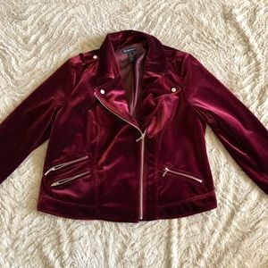 INC velvet  Moto style jacket